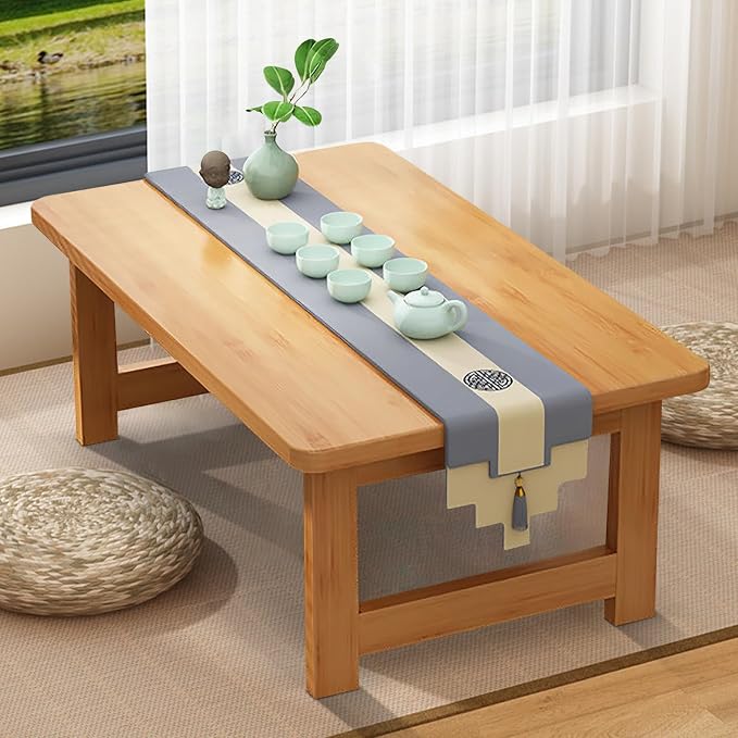 Japanese Floor Sitting Table, Folding Wood Tea Table Chabudai Japanese Coffee by robwibw