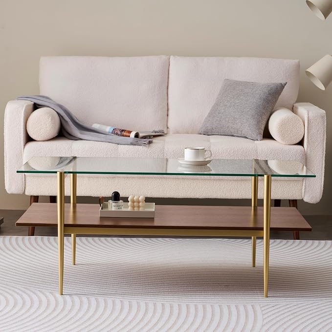 LumFurn Rectangle Coffee Table, Mid-Century Modern Design, L41 W21 x H17 - Image 4
