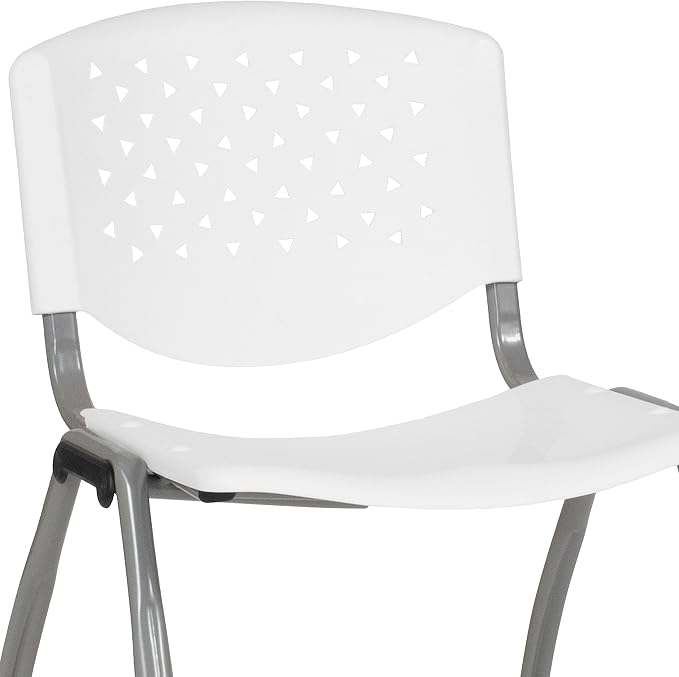 Flash Furniture HERCULES -5 Pack 880 lb. Capacity White Plastic Stack Chair | - Image 12