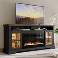 70" Fireplace TV Stand, Farmhouse Entertainment Center by Nordivale