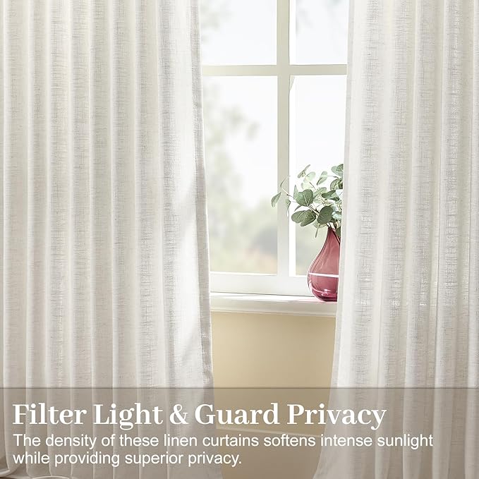 IVAPUPU 108 Inch Linen Blend Curtains - Image 2