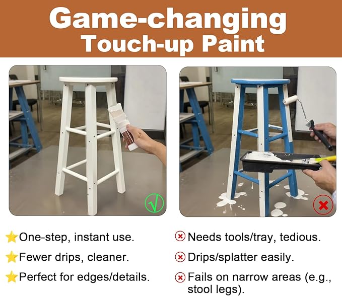White Paint, Touch-Up Paint for Furniture, Metal No Sanding, Fast Drying - Image 5