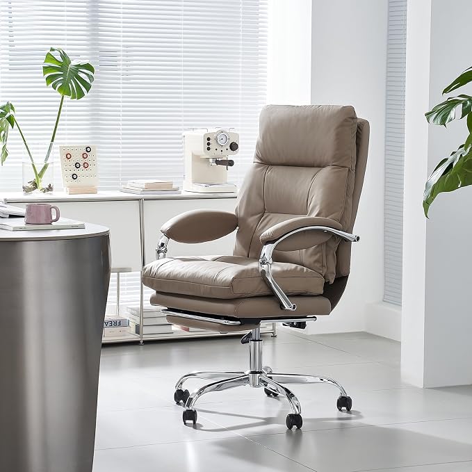 LEAGOO Office Chair with Foot Rest, Executive Reclining Office Chairs with Arms - Image 2