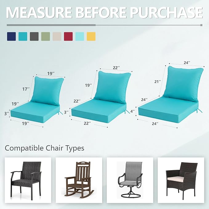 24x24 Inch Outdoor Chair Cushion - Image 7