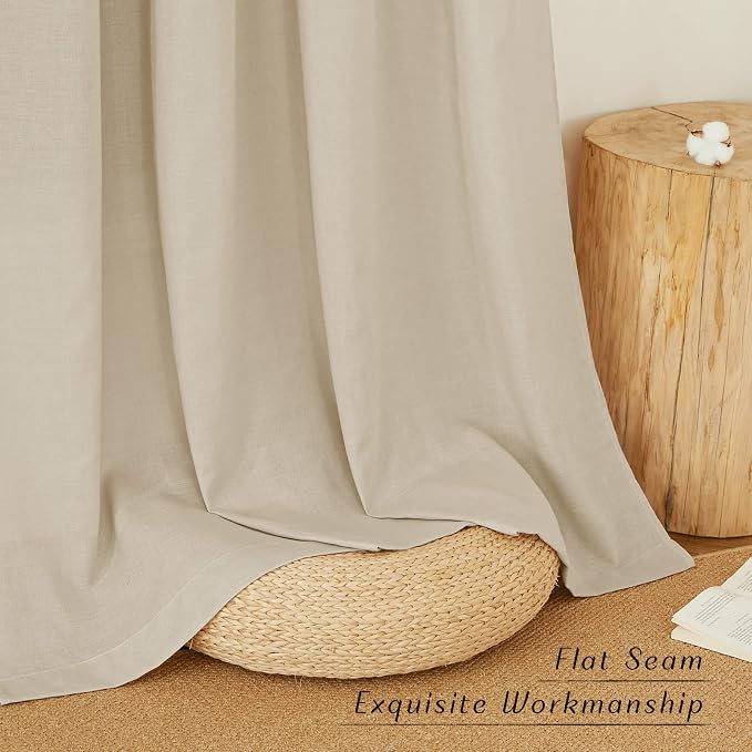 NICETOWN Rustic Linen 132 inch Long Curtains - Image 2