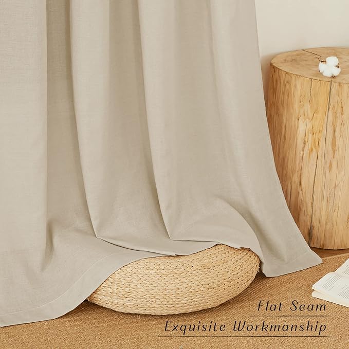 NICETOWN Rustic Linen 144 inch Long Curtains - Image 2