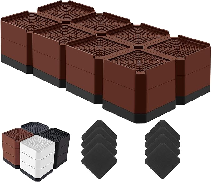 Bed Risers Heavy Duty, Adjustable Furniture Riser Blocks Lift 1.5, 4.3 inches by LiftLevelYourBed