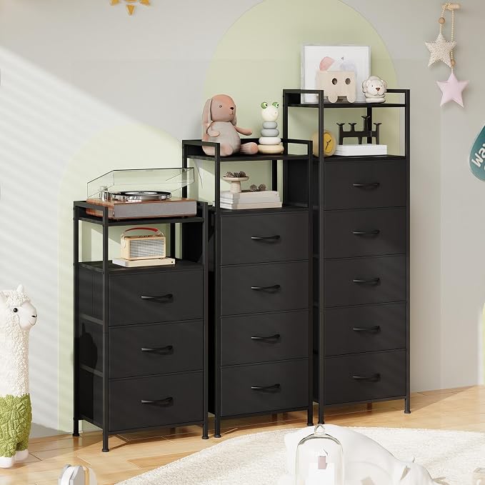 Somdot Tall Dresser for Bedroom, 5 Drawers Nightstand Vertical Storage Tower - Image 8