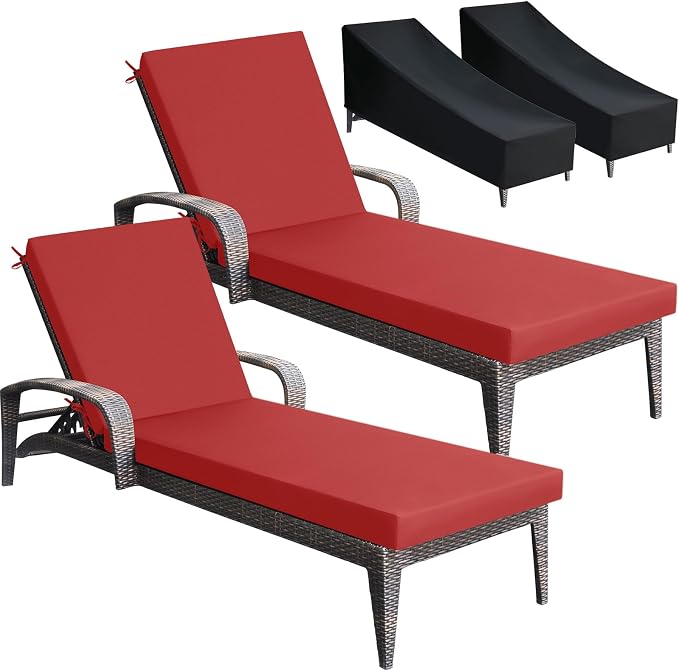 Patelai 2 Set Outdoor Chaise Lounge Cushions by Patelai
