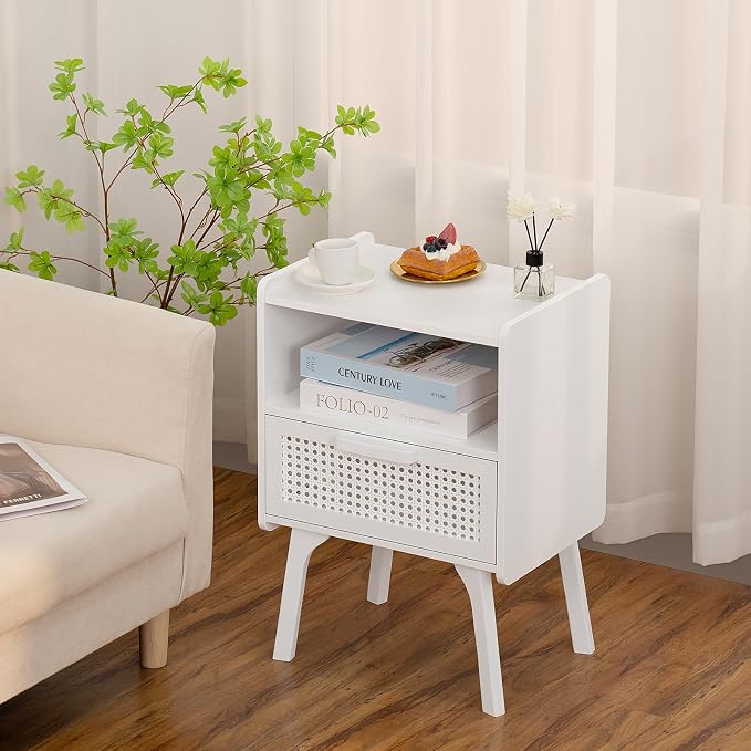 Lerliuo Rattan Nightstand, Side Table - Image 2