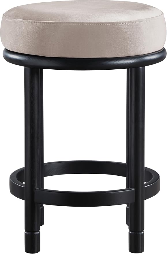 Meridian Furniture 977Taupe-C Monette Collection Art Deco Counter Stool - Image 4