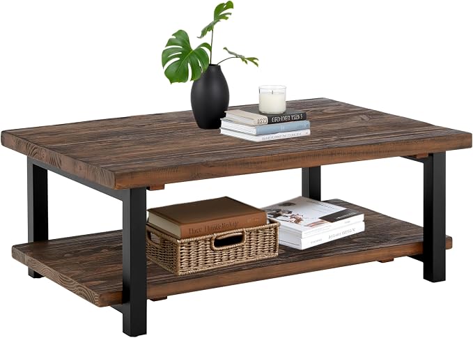 Alaterre Furniture Pomona Living Room 48 Inch Rectangular Solid Wood Coffee by AlaterreFurniture
