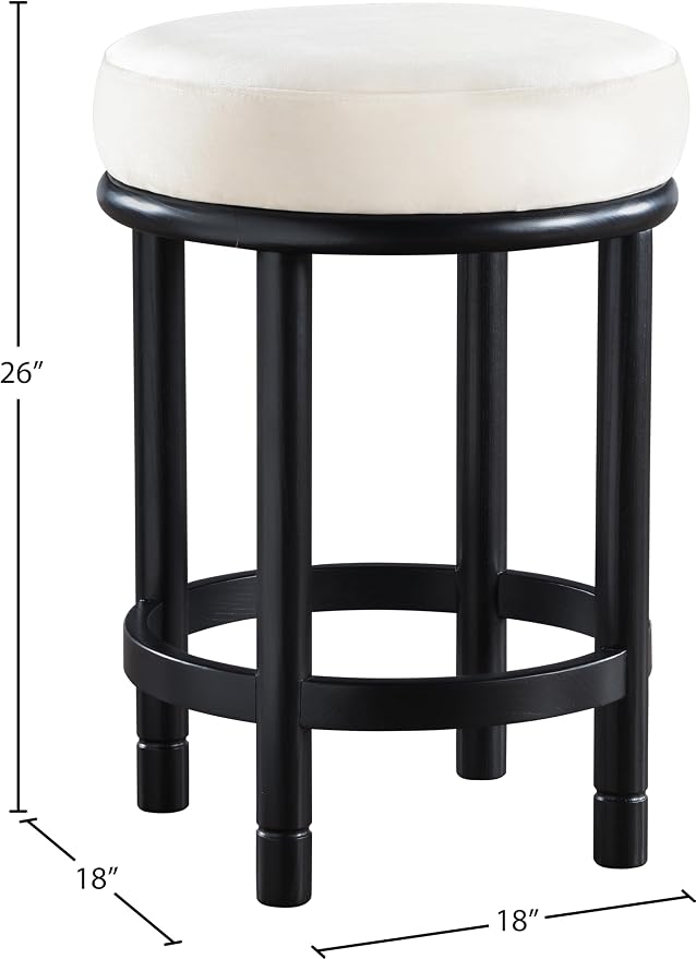 Meridian Furniture 977Cream-C Monette Collection Art Deco Counter Stool - Image 3