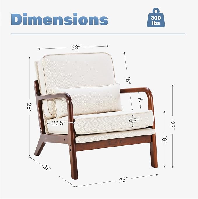 DUMOS Mid Century Modern Chair Set of 2, Accent Chair - Image 2