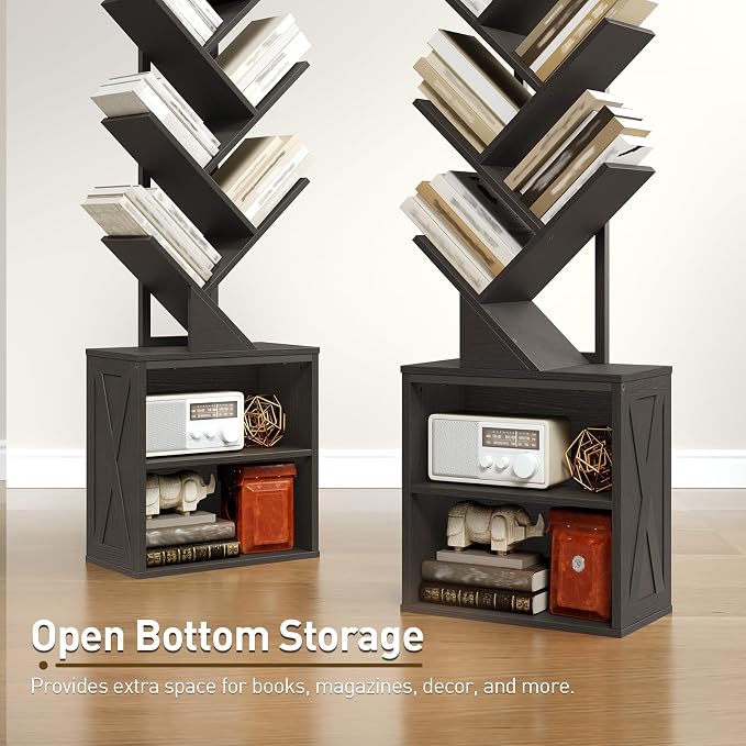 RALGEND Tree Bookshelf, 6 Tier Bookcase - Image 9