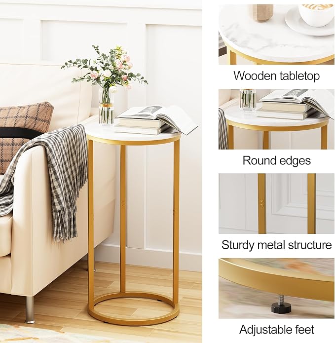 C Shaped End Table, Couch Side Tables - Image 4
