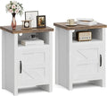 JUMMICO Farmhouse Nightstand, Modern Bedside Table by JUMMICO