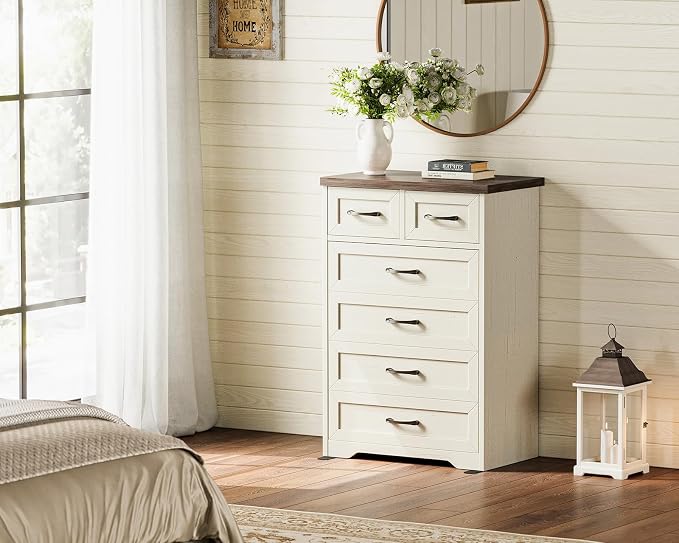 AODK Farmhouse Tall 6 Drawer Dresser - Image 5