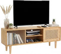 Welnow Rattan TV Stand for Up to 55 Inch, Mid Century Modern Bamboo by LifeGetsBetterWithWelnow