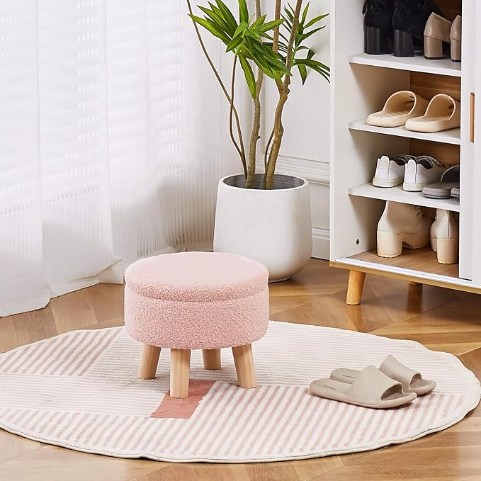 Wimarsbon Storage Ottoman, Modern Round Footrest - Image 6