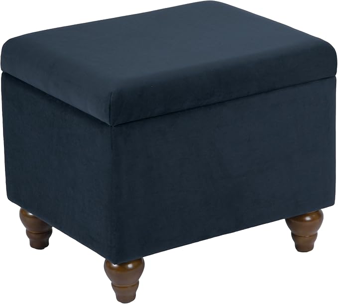 Homepop Home Decor | Upholstered Medium Rectangular Storage Ottoman | Hinged by HomePop