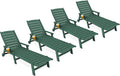 KINGYES HDPE Lounge Chair Outdoor Set of 4, Patio Chaise Lounge Recliner by KINGYES