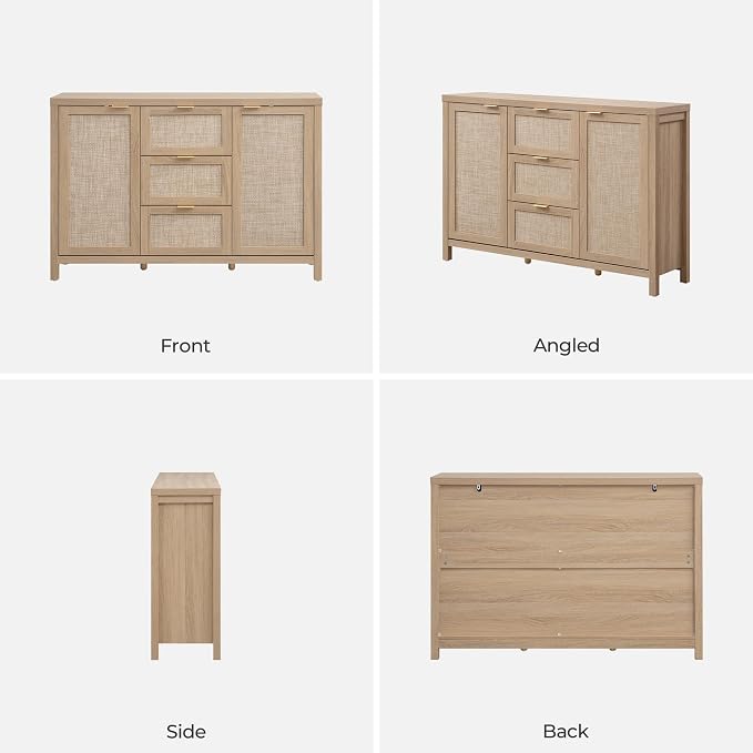 SICOTAS Rattan Large Sideboard Buffet Cabinet - Image 7