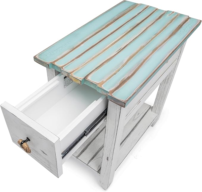 Sea Winds Trading Picket Fence Chairside Table Kiln-Dried Solid Wood Distressed - Image 8