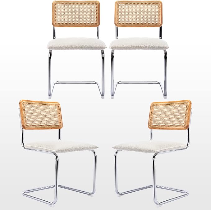 Zesthouse Natural Rattan Dining Chairs Set of 4, Modern Kitchen Chairs by Zesthouse