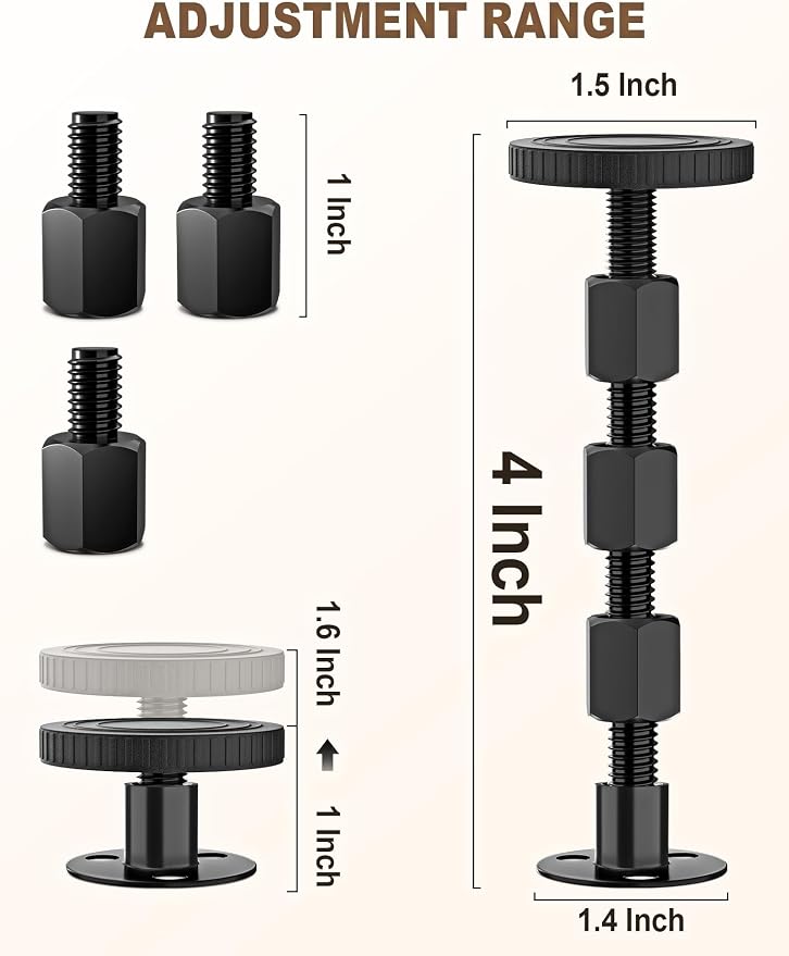 2PCS Adjustable Threaded Bed Frame Anti-Shake Tool, Upgraded Headboard stoppers - Image 2