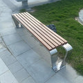 LITFAD Outdoor Indoor Bench Stainless Steel Metal Park Bench by LITFAD