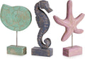 3pcs Wood Handmade Beach Nautical Style Figurines Starfish/Conch/Seahorse by Exttlliy