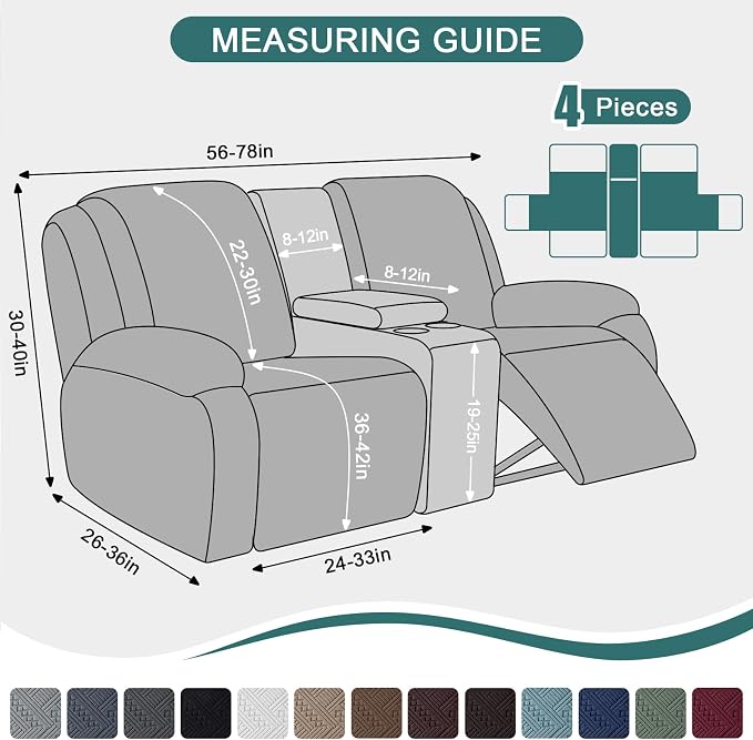 Ruaozz Stretch Loveseat Recliner Covers - Image 2