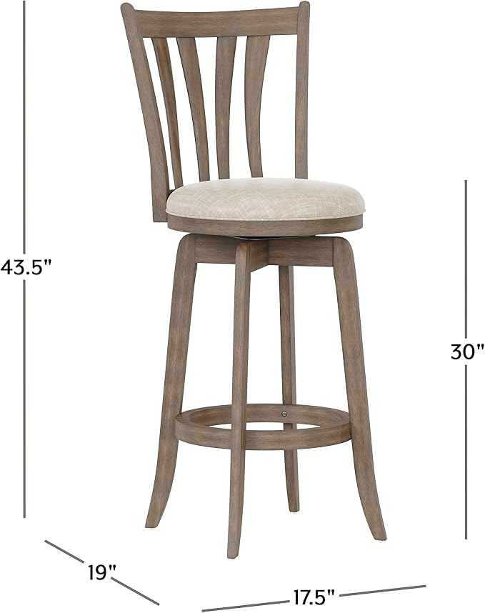 Hillsdale 29.5" Savana Wood Swival Bar Height Stool - Image 2