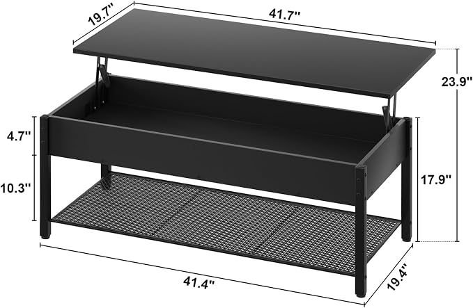 Homieasy 41.7" Lift Top Coffee Table - Image 3