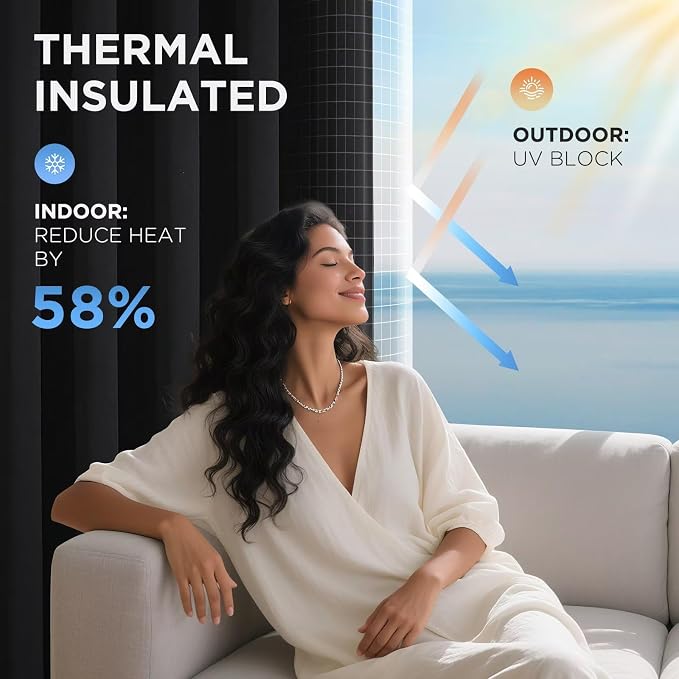 Joydeco Blackout Curtains for Bedroom 120 Inch Long 2 Panels, Room Darkening - Image 5