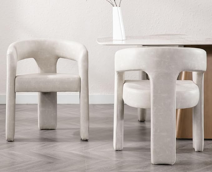 VESCASA Faux Leather Barrel Dining Chair - Image 4