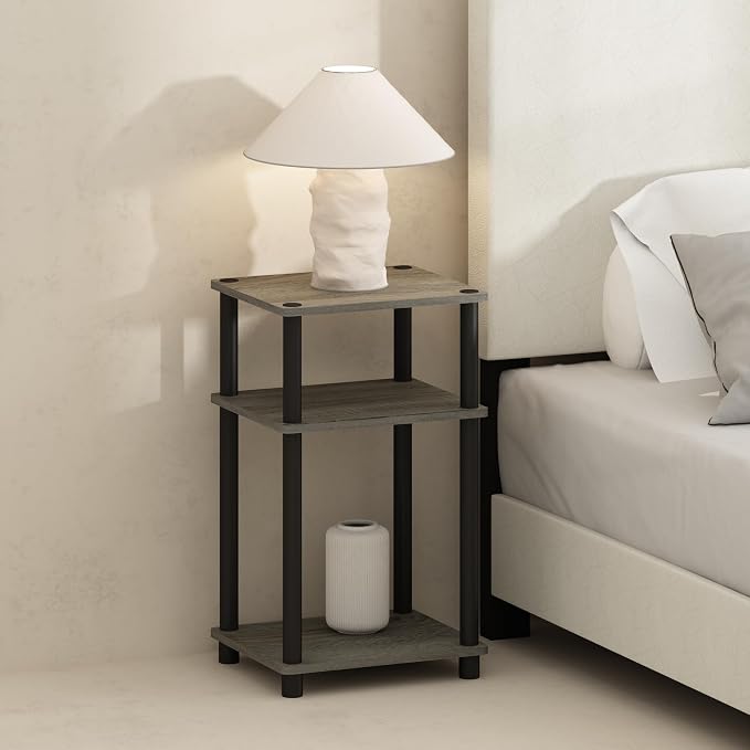 Furinno Just 3-Tier Turn-N-Tube Open Storage Nightstand, Plastic Poles - Image 4