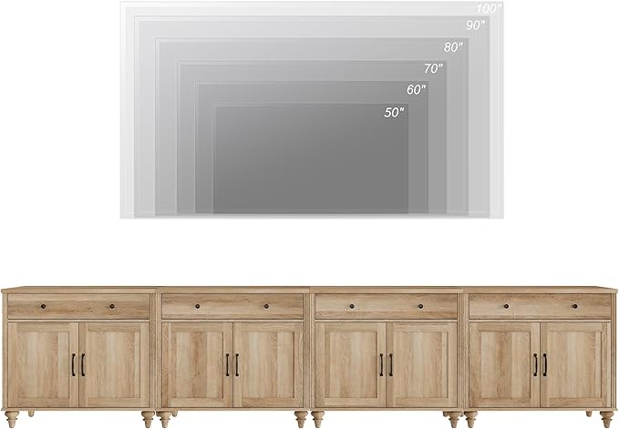 WAMPAT Farmhouse TV Stand for 85 inch TV - Image 4