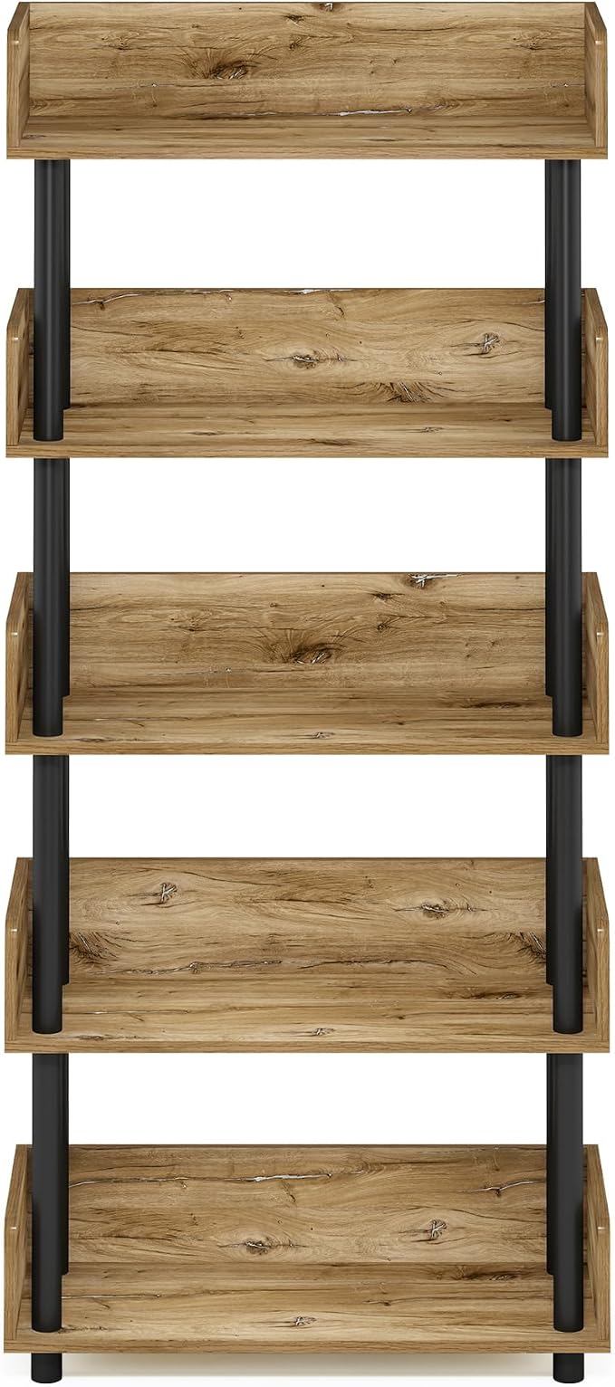 Furinno TURN-N-TUBE 5-Tier Display Shelf, Storage Shelves, Book Shelf, Open - Image 6