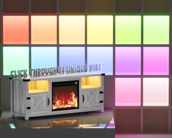 YESHOMY LED Fireplace TV Stand - Image 2