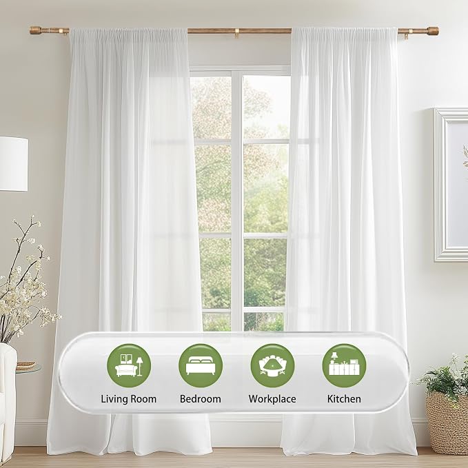 5/8” Diameter Curtain Rods 30-120 Inch, - Image 6