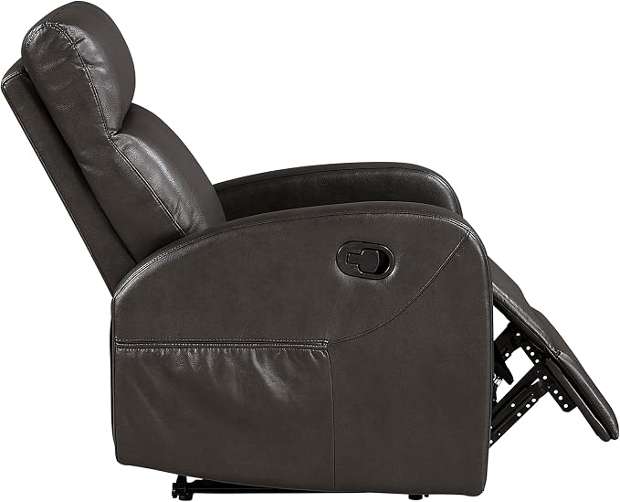 Lexicon Manual Recliner Chair, Faux Leather Reclining Chair, Wall Hugger - Image 14
