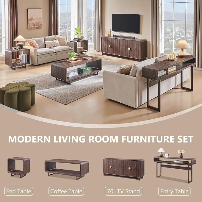 IFGET 70" Modern TV Stand for TVs Up to 80 inches, TV Console - Image 7