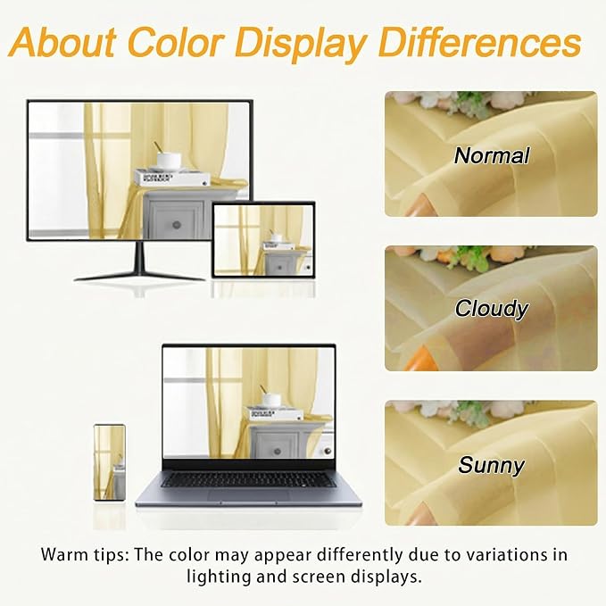Gwine Short Kitchen Sheer Curtains 36 Inch Length - Image 3