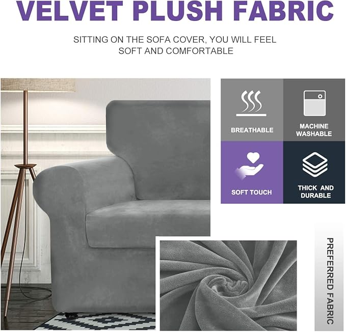 ZNSAYOTX Luxury Velvet Chair Slipcovers - Image 3