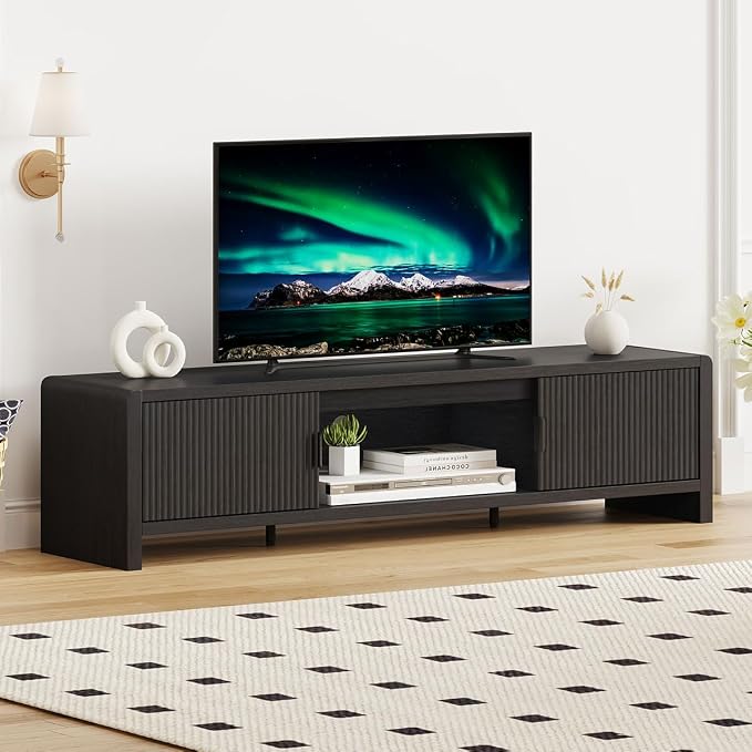 FATORRI TV Stand for 75/65/55 Inch TVs, Mid Century Modern Entertainment Center by FATORRI
