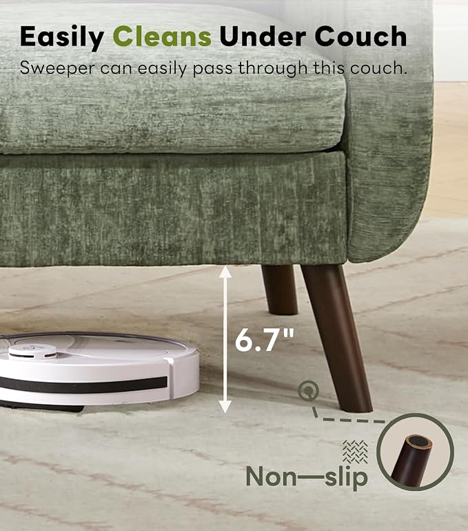 Tbfit 77.2" W Linen Sofa Couch, Mid Century Modern Decor Loveseat Couches - Image 5