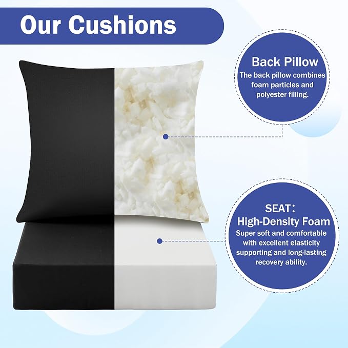 IASEAHK Outdoor Seat Cushion Set, Waterproof & Fade Resistant Patio Chair - Image 4