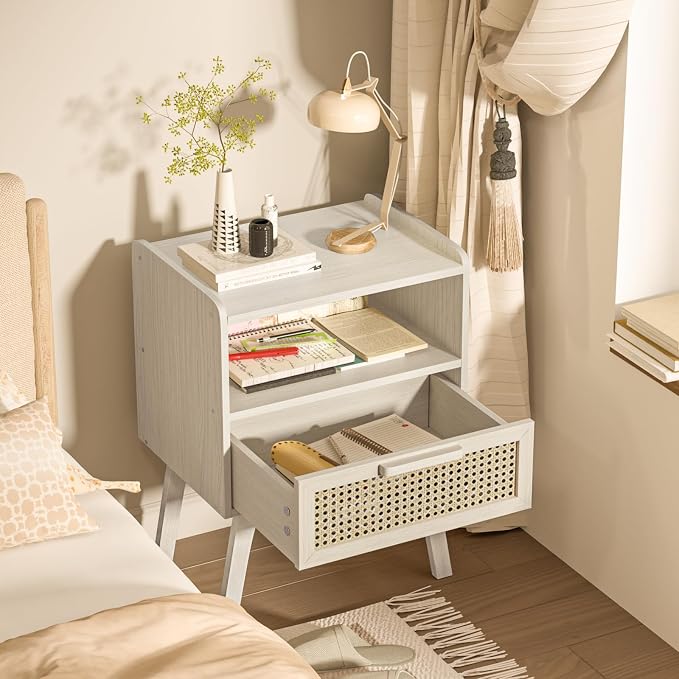 Lerliuo Rattan Nightstand, Side Table - Image 5